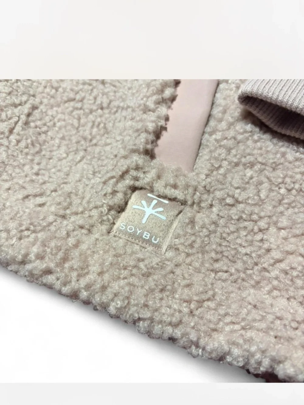 Soybu Sherpa Fleece Jacket XL Cozy Neutral Full Zip Athleisure - Picture 2 of 5